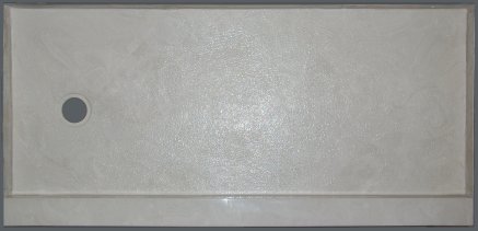 Single Threshold Cultured Marble Custom Shower Base with left hand drain
